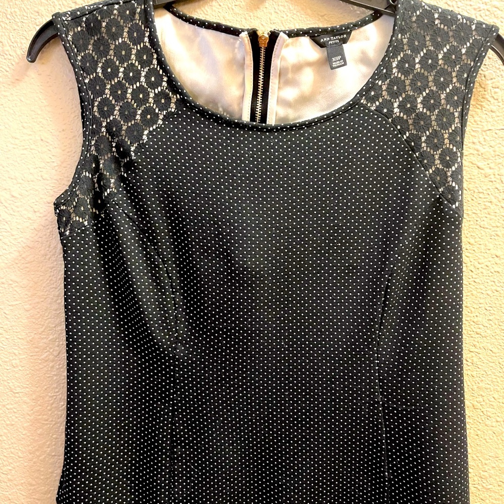 Ann Taylor black/white dress blouse